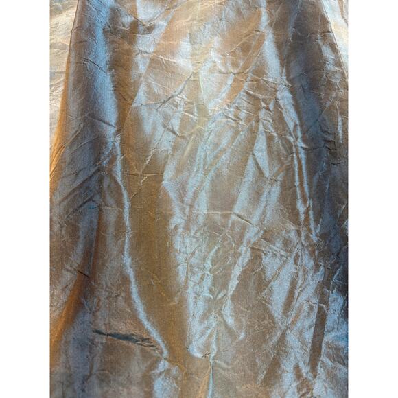 Talbots Pure Silk A-Line Skirt Sz  6 blue Iridescent Taffeta Midi dark academia - Picture 9 of 9